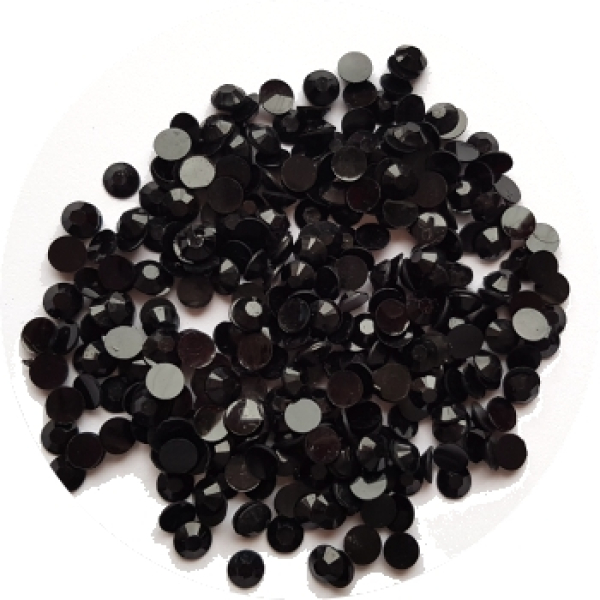 Acryl-Strasssteine rund Ø 4 mm, schwarz - ca. 200 Stück